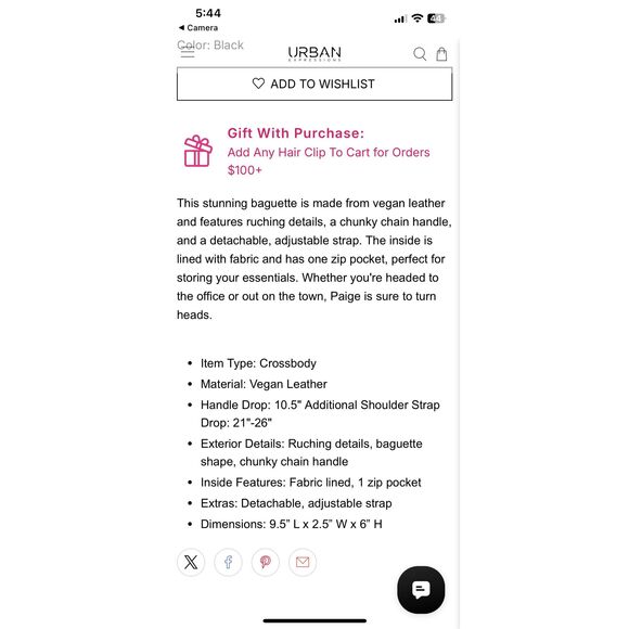 Faux Leather Halfmoon Baguette Bag with Chunky Chain Strap - Picture 13 of 13